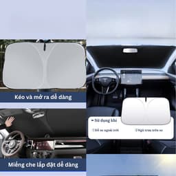 Tấm che nắng kính lái ô tô cao cấp chắn nắng cách nhiệt gấp gọn phù hợp tất cả các dòng xe 6
