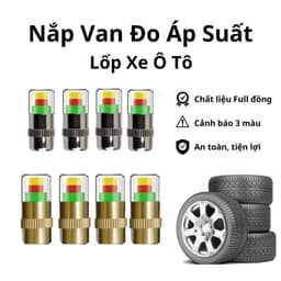 Cảm biến áp suất lốp ô tô xe máy, van cảnh báo áp suất lốp theo màu vỉ 4 cái 2