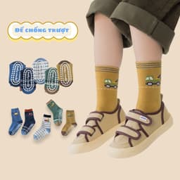 Set 5 Đôi Tất Vớ Hình Ô Tô Năng Động Đáng Yêu Có Chống Trượt Cho Bé Trai Bé Gái Từ 1-12 Tuổi te110 2