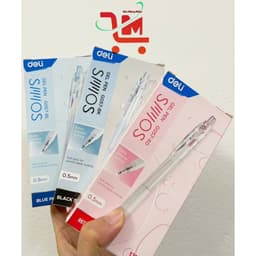 Hộp 12 Cây Bút Gel/Bút Bi Nước G057 Deli Ngòi 0.5MM, Màu Mực Xanh, Đỏ, Đen, Mực Ra Đều, Khô Nhanh, Thân Nhựa Trong 3