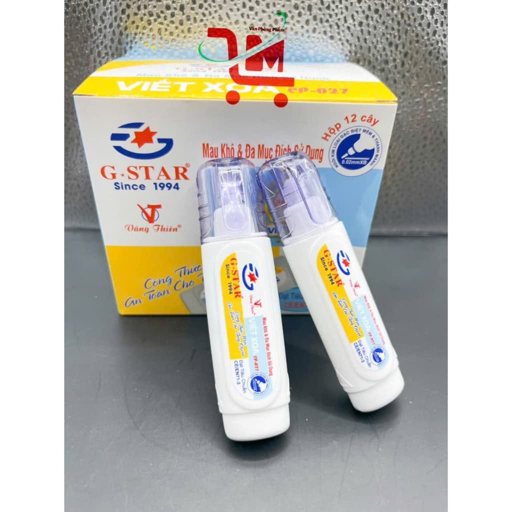 Combo 2 Cây Bút Xóa Nước / Viết Xoá Nước Gstar / G-Star CP-027 / CP 027 Thể Tích 12ml, Mực Xoá Nhanh Khô