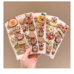 KT30 Set 5 kẹp tóc màu nâu cappybara - Kẹp tóc dễ thương cho bé 3