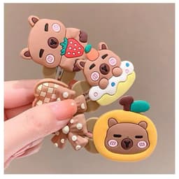KT30 Set 5 kẹp tóc màu nâu cappybara - Kẹp tóc dễ thương cho bé 8
