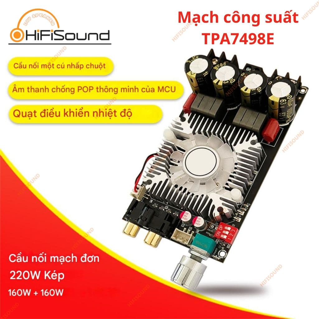 Mạch khuếch đại âm thanh ZK 1602 - 2*160W TDA7498E ( Chính hãng wuzhi 1602)
