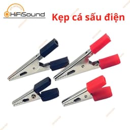 Kẹp cá sấu điện đuôi vuông đầu kẹp có răng cưa, chiều dài 3.5mm, 5.2mm màu đỏ, đen 1