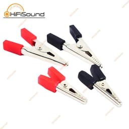 Kẹp cá sấu điện đuôi vuông đầu kẹp có răng cưa, chiều dài 3.5mm, 5.2mm màu đỏ, đen 2