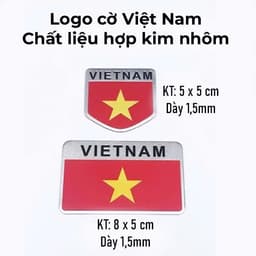 Tem dán xe ô tô trang trí xe máy in hình cờ Việt Nam chất liệu nhôm 8
