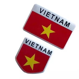 Tem dán xe ô tô trang trí xe máy in hình cờ Việt Nam chất liệu nhôm 3