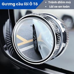 Bộ 2 gương cầu lồi đế hít chân không xoay 360 chống nước tránh điểm mù lái xe an toàn 1