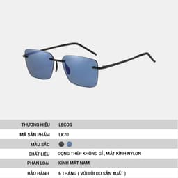[4-25/9 TẶNG QUÀ TRUNG THU 599K] Kính Mắt Vuông Nam LECOS LK70 Gọng Thép Không Gỉ đi Làm Gặp Đối Tác 3