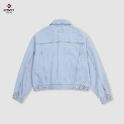 Áo Khoác Dài Tay Denim Unisex GENVIET Chất Liệu Cao Cấp Dáng Suông Vừa 8801 7