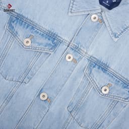 Áo Khoác Dài Tay Denim Unisex GENVIET Chất Liệu Cao Cấp Dáng Suông Vừa 8801 4