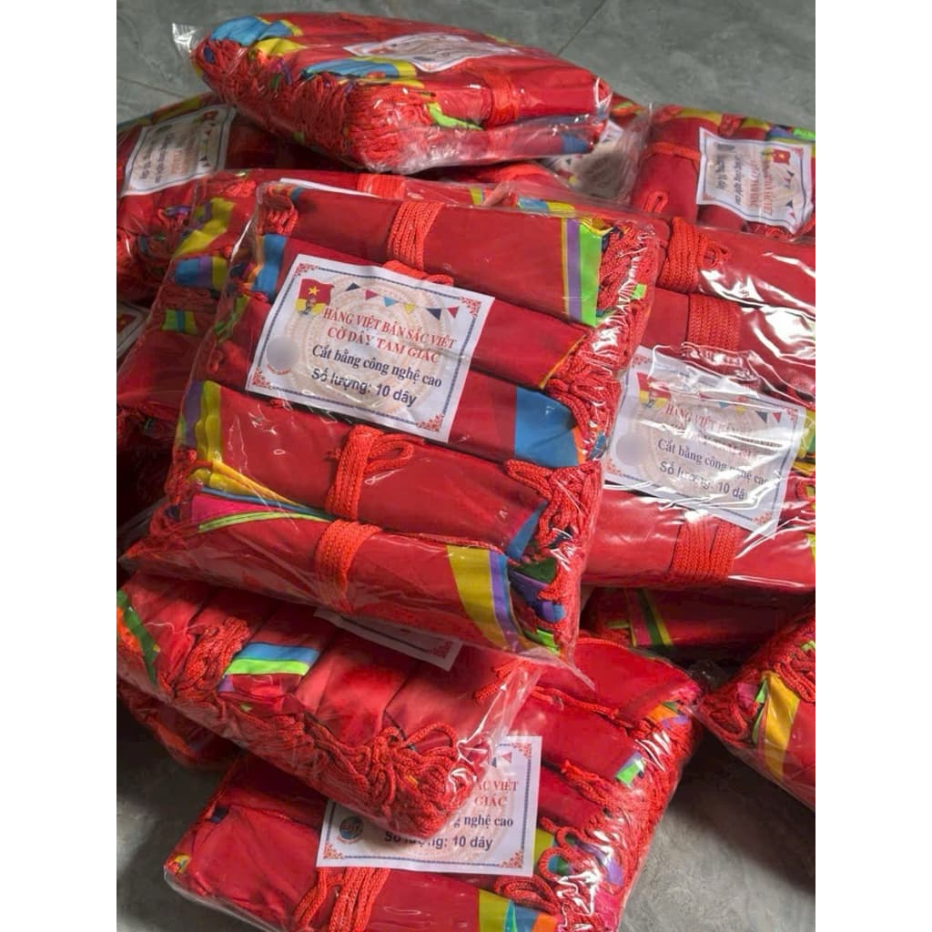 combo 100 cờ dây nheo, cờ dây tam giác trang trí tết, sự kiện (giá tốt)