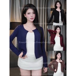 (MỞ BÁN) ÁO KHOÁC CADIGAN DÁNG DÀI NỮ  DÁNG BASIC VẢI COTTON MỊN ÔM BODY CHE KHUYẾT ĐIỂM TỐT m692 3