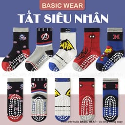 Set 5 Đôi Tất Cổ Cao Chống Trơn Cho Bé Trai Bé Gái 1-12 Tuổi, Tất Cổ Cao Chống Trơn Trượt Cho Bé 7