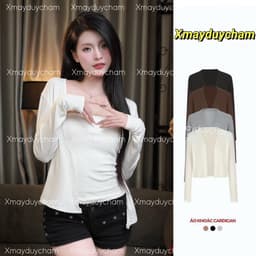 (MỞ BÁN) ÁO KHOÁC CADIGAN DÁNG DÀI NỮ  DÁNG BASIC VẢI COTTON MỊN ÔM BODY CHE KHUYẾT ĐIỂM TỐT m692 1
