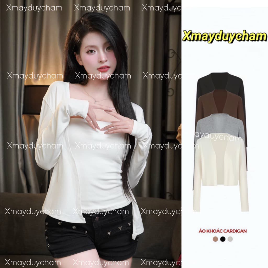 (MỞ BÁN) ÁO KHOÁC CADIGAN DÁNG DÀI NỮ  DÁNG BASIC VẢI COTTON MỊN ÔM BODY CHE KHUYẾT ĐIỂM TỐT m692
