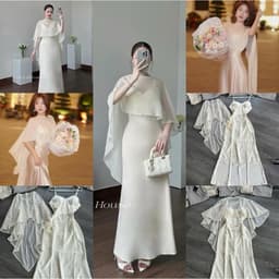 Đầm lụa kèm khăn voan kem cuốn hút, gợi cảm Xukadress sang chảnh cho nữ đi tiệc đi chơi 7