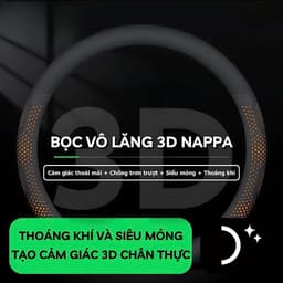 Bọc vô lăng da Nappa cao cấp mềm mịn thoáng khí chống trơn trượt 6