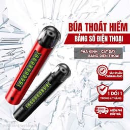 Bảng số điện thoại ô tô đa năng tích hợp phá kính, cắt dây an toàn và đèn cảnh báo 4 trong 1 4