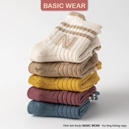 Set 5 Đôi Tất Chống Trơn Cho Bé Sơ Sinh 0-3 Tuổi, Tất Cổ Cao Chống Trơn Sơ Sinh SS57 8