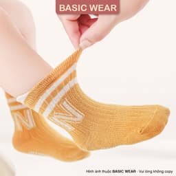 Set 5 Đôi Tất Chống Trơn Cho Bé Sơ Sinh 0-3 Tuổi, Tất Cổ Cao Chống Trơn Sơ Sinh SS57 4