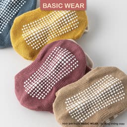 Set 5 Đôi Tất Chống Trơn Cho Bé Sơ Sinh 0-3 Tuổi, Tất Cổ Cao Chống Trơn Sơ Sinh SS57 9