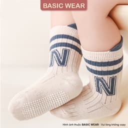 Set 5 Đôi Tất Chống Trơn Cho Bé Sơ Sinh 0-3 Tuổi, Tất Cổ Cao Chống Trơn Sơ Sinh SS57 3