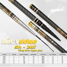 Cần Câu Đài HẮC VƯƠNG 5H -6H-10H  Phân bố lực 19i - 28i Tặng Kèm Ngọn Phụ. 3