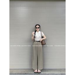 [𝑻𝒉𝒆𝑴𝒂𝒚] Quần vải Suông nấm lùn (90cm/23), quần tây suông nữ chất trượt mát kèm belt- QC #2680 3