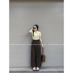 [𝑻𝒉𝒆𝑴𝒂𝒚] Quần vải Suông nấm lùn (90cm/23), quần tây suông nữ chất trượt mát kèm belt- QC #2680 2