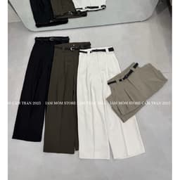 [𝑻𝒉𝒆𝑴𝒂𝒚] Quần vải Suông nấm lùn (90cm/23), quần tây suông nữ chất trượt mát kèm belt- QC #2680 4