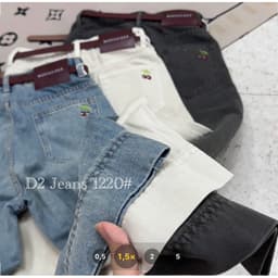 𝑨𝒏𝒏 𝑺𝒕𝒖𝒅𝒊𝒐 /Quần Jeans Nấm Suông Nữ Ống Rộng Lưng Cao Kèm Belt Form (91cm/27), Quần Bò Suông Nữ Quảng Châu#1220 5