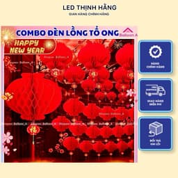 [GIÁ SỈ] Combo 50-100 QUẢ Lồng Đèn Giấy Tổ Ong Đỏ Trang Trí Tết Trung Thu 2027-Treo Decor Nhà Cửa, Quán Cafe, Background 1