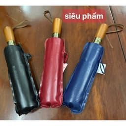 Ô Dù Bấm Tự Động 20 Nan Kép Gấp Gọn Cao Cấp, Tay Cầm Bằng Gỗ Chống Bão, Chống Tia UV 1