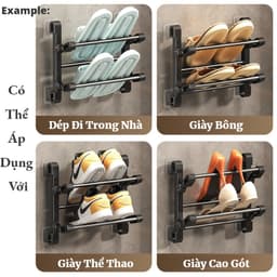 Giá Để Giày Không Lỗ Treo Tường Giá Đựng Dép Nhỏ Nhiều Tầng Lưu Trữ Đồ Tạo Tác Ký Túc Xá Tại Nhà GIA DỤNG VĨNH NGÂN 5
