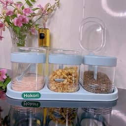 Bộ lọ gia vị Hiwa - Hokori - Có Kèm Thìa Tiện Lợi, nắp bật dễ dàng sử dụng, không ẩm ỉu 7