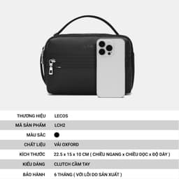 Ví Cầm Tay Nam LECOS LCH2 Ví Clutch Kẹp Nách Nam Vải Oxford Chống Xước Chống Thấm Nước Nhẹ 2