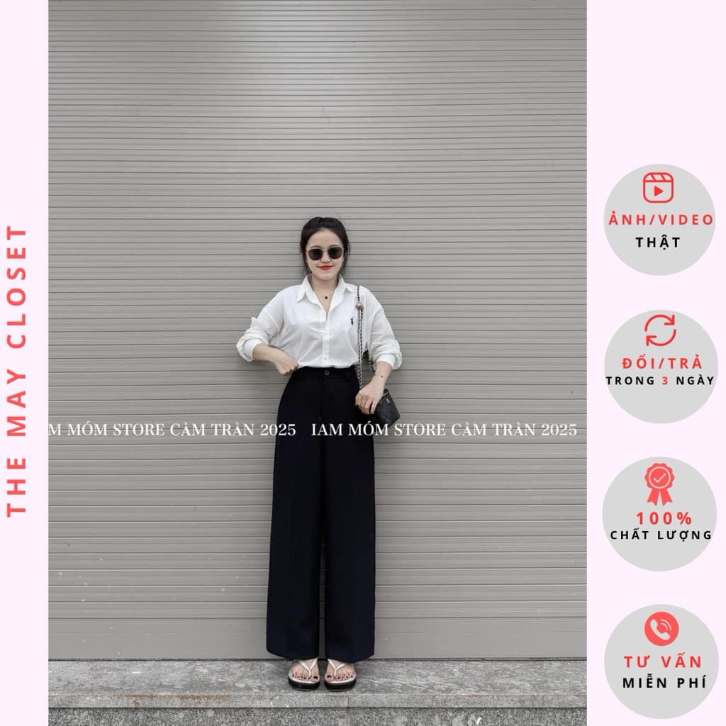 𝑨𝒏𝒏 𝑺𝒕𝒖𝒅𝒊𝒐 /Quần vải Suông nấm (90cm/25), quần tây suông nữ chất lì mềm đứng form - QC #2777