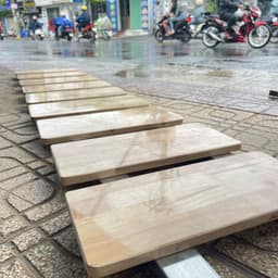 VÁN GỖ GHÉP cao su 10mm phủ bóng 1 mặt dùng làm kệ treo tường , mặt bàn , tủ bếp ,.....CẮT THEO YÊU CẦU 4