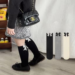 Tất Đùi Bé Gái Nơ Sau Phong Cách Hàn Quốc – Cotton Mềm, 5-10 Tuổi te115 2