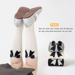 Tất Đùi Bé Gái Nơ Sau Phong Cách Hàn Quốc – Cotton Mềm, 5-10 Tuổi te115 3