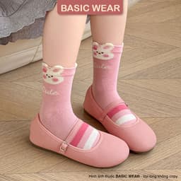 Set 5 Đôi Tất Cổ Cao Hoạ Tiết Thỏ Nơ Chống Trơn Chống Trượt Cho Bé Gái 1 - 12 Tuổi, 7
