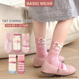 Set 5 Đôi Tất Cổ Cao Hoạ Tiết Thỏ Nơ Chống Trơn Chống Trượt Cho Bé Gái 1 - 12 Tuổi, 2