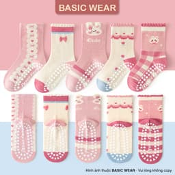 Set 5 Đôi Tất Cổ Cao Chống Trơn Cho Bé Trai Bé Gái 1-12 Tuổi, Tất Cổ Cao Chống Trơn Trượt Cho Bé 2