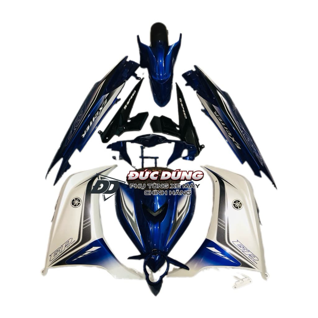 Dàn áo Exciter 135 trắng xanh 2011 kèm tem