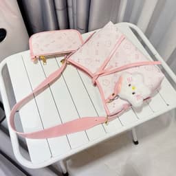 Túi Xách Công Sở Đeo Vai , Đeo Chéo Hoạ Tiết Mèo Nơ Mới Sz25  Kèm Ví Nhỏ Và Móc Sao Siêu Xinh Hot Hit TX016 6