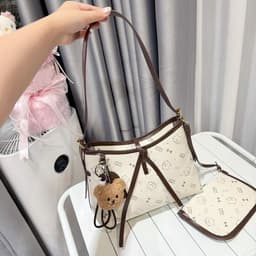 Túi Xách Công Sở Đeo Vai , Đeo Chéo Hoạ Tiết Mèo Nơ Mới Sz25  Kèm Ví Nhỏ Và Móc Sao Siêu Xinh Hot Hit TX016 3