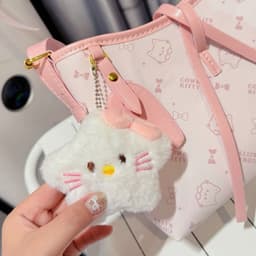 Túi Xách Công Sở Đeo Vai , Đeo Chéo Hoạ Tiết Mèo Nơ Mới Sz25  Kèm Ví Nhỏ Và Móc Sao Siêu Xinh Hot Hit TX016 7