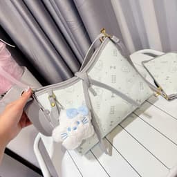 Túi Xách Công Sở Đeo Vai , Đeo Chéo Hoạ Tiết Mèo Nơ Mới Sz25  Kèm Ví Nhỏ Và Móc Sao Siêu Xinh Hot Hit TX016 5